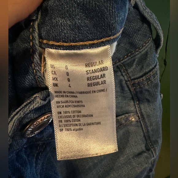 American Eagle High Rise TomGirl Jeans, Size 0R - Picture 4 of 5